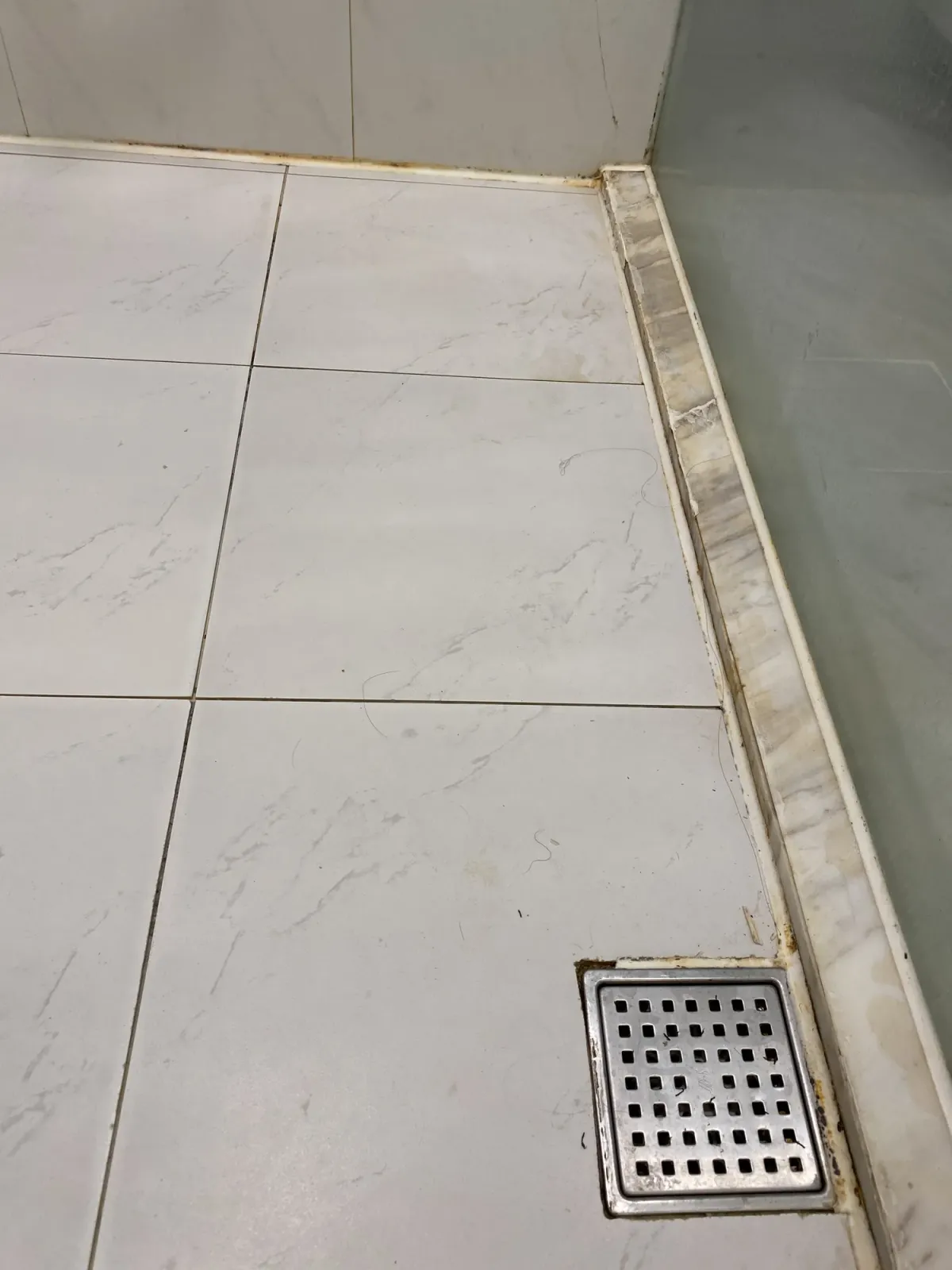 北屯浴室排水側地坪磁磚縫施工前